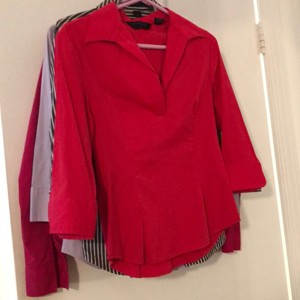 4 stretch cotton women’s work blouses XS and SM